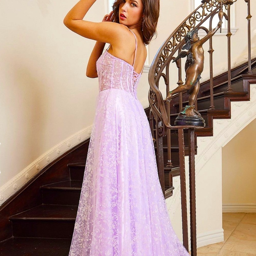 Floral Embroidered Corset A-line Gown by Adora 3095 Size XL